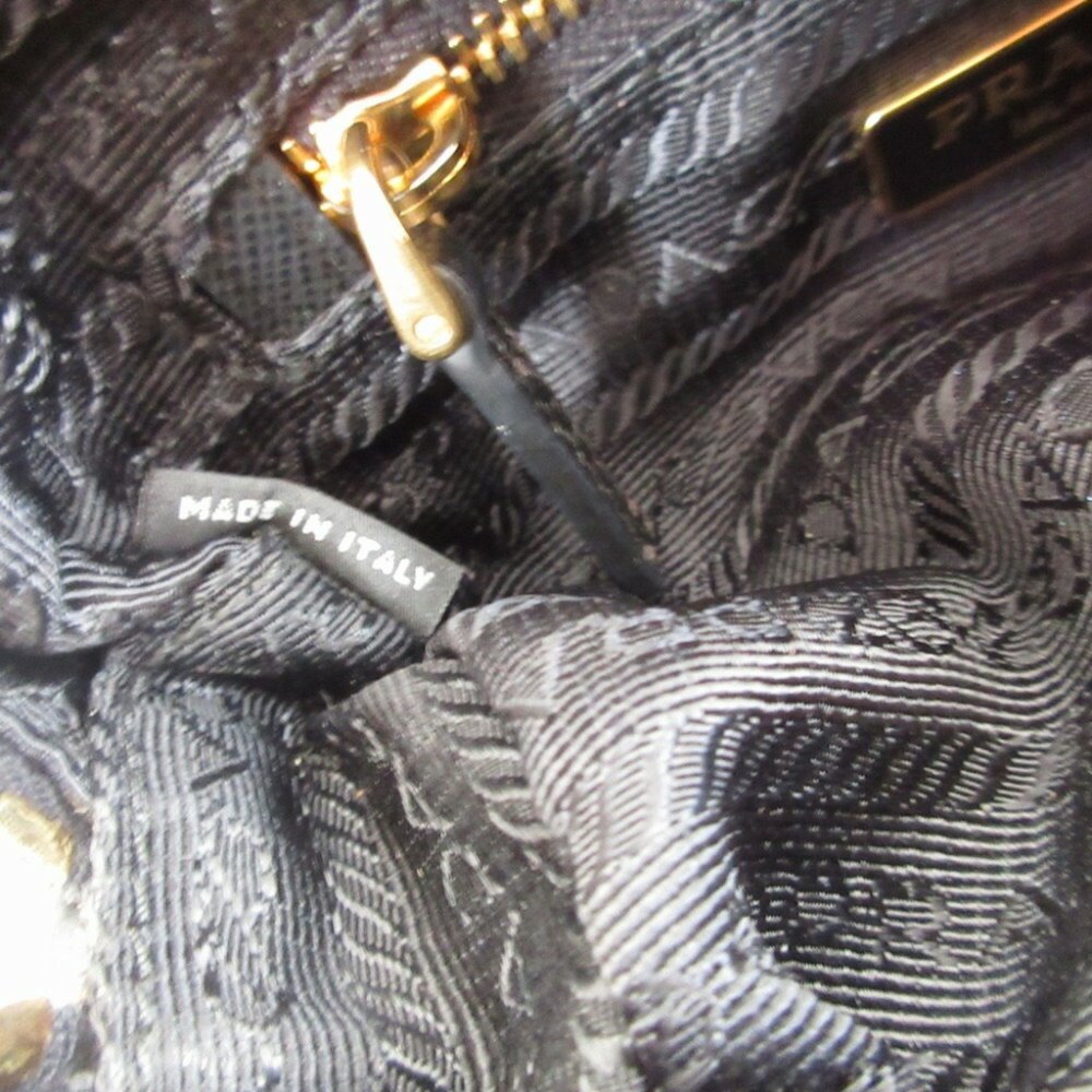 Prada Triangle Plate Denim Black Pouch 0484PRADA - Picture 6 of 8